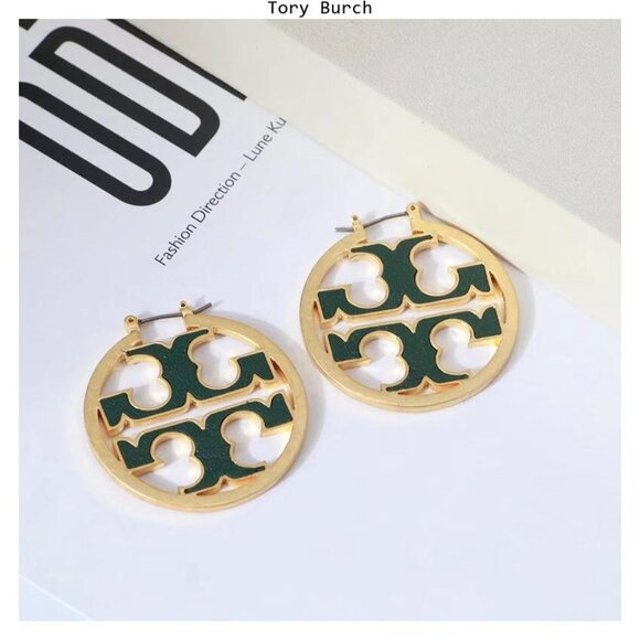 Tory Burch gold and green earrings - Picture 4 of 4
